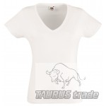 Lady-fit Valueweight V-neck T